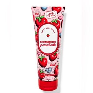 Bath & Body Works Strawberry Pound Cake Body Cream - Red & Pink